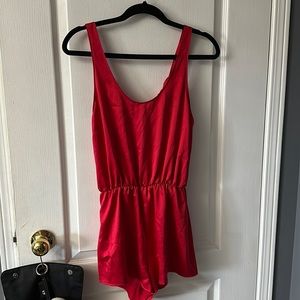 Victoria’s Secret red satin sleep romper